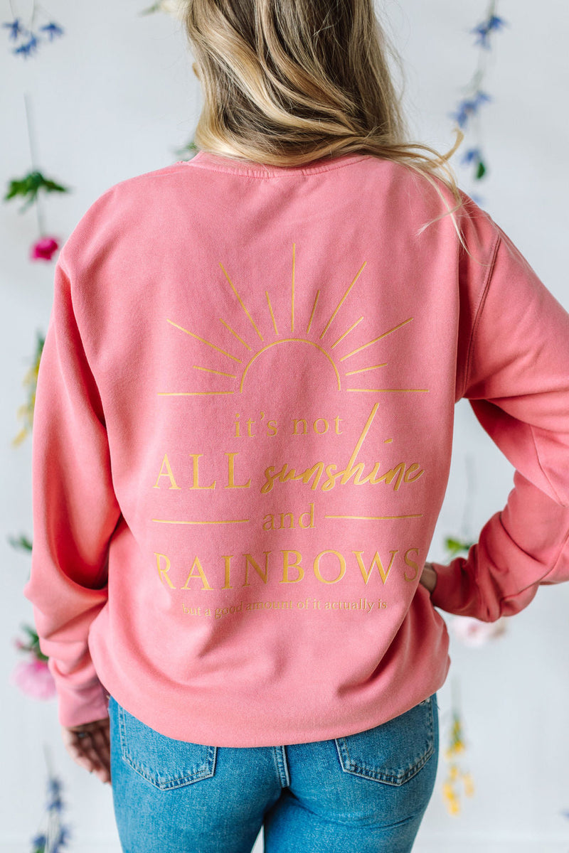 Embroidered/Printed PIGMENT Crewneck (pf&b) - Sunshine / It's Not All Sunshine And Rainbows