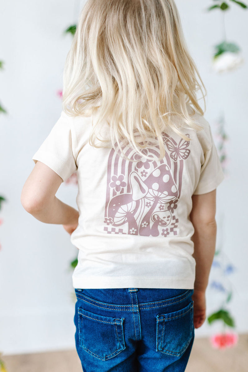 Grow Your Own Way (Pocket Front) w/ Mushrooms on Back - Child Tee