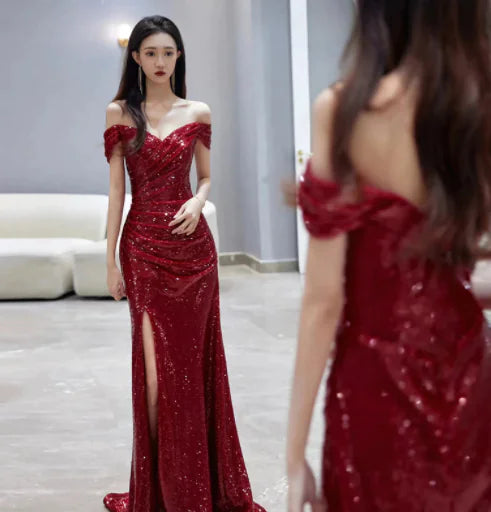 One-Shoulder High-End Affordable Luxury White Dress