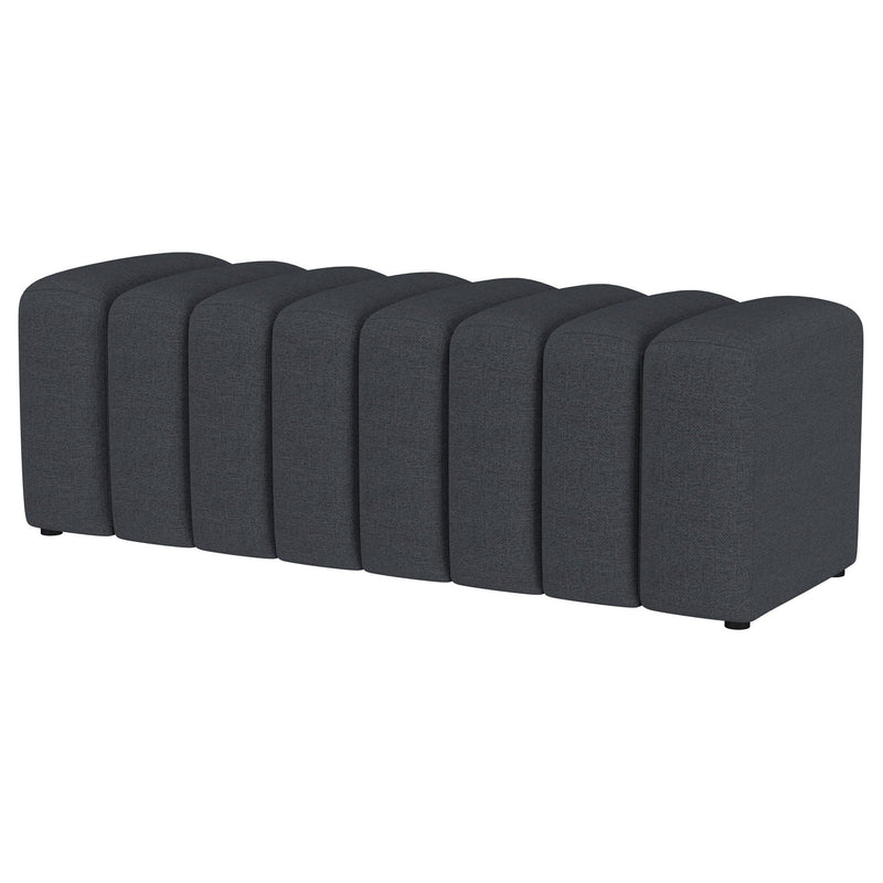 Summer Fabric Upholstered Tufted Accent Bench Charcoal