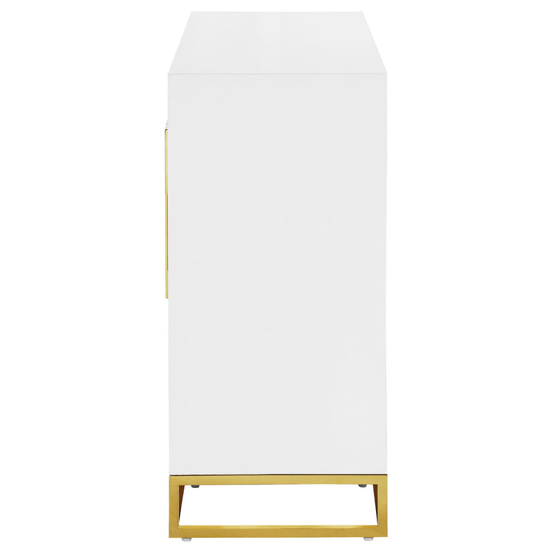 Elsa 2-door Wood Storage Accent Cabinet White and Gold