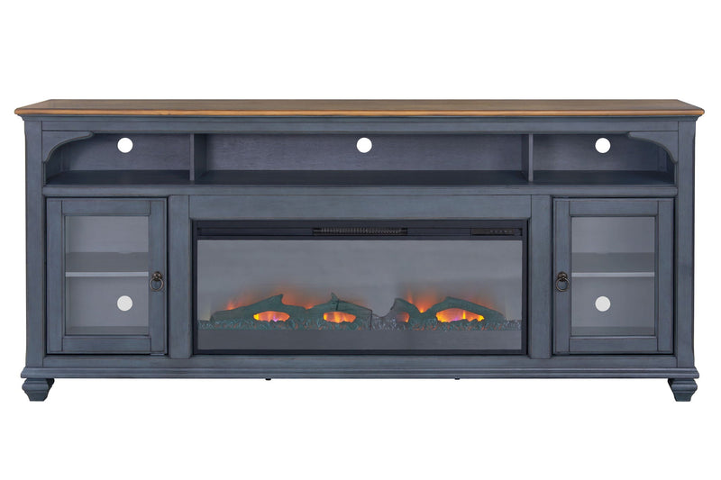 Fireplace TV Stand For TVs Up To 95" - Blue