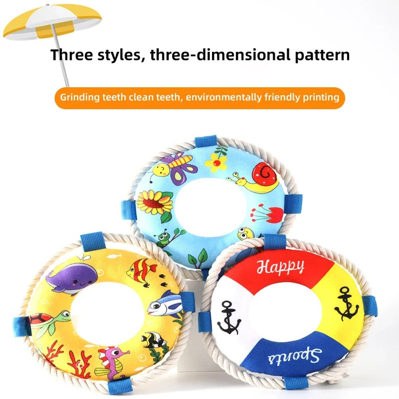 Float Training Dog Pull Ring Dog Ring Chew Resistant Toys Throw Catch Flying Pet Supplies Bite Resistant Soft Pull Ring