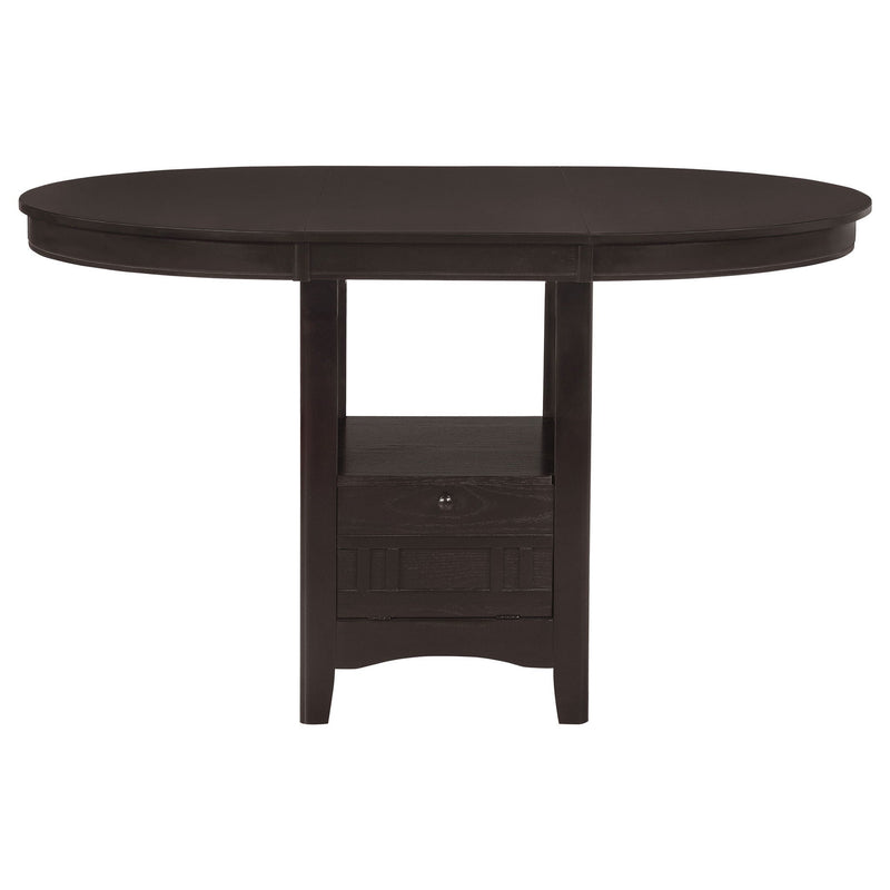 Lavon Oval 60-inch Counter Height Extension Dining Table Espresso