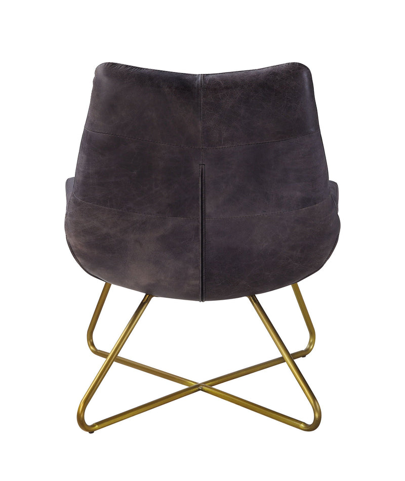 Dhalsim - Accent Chair - Antique Ebony Top Grain Leather