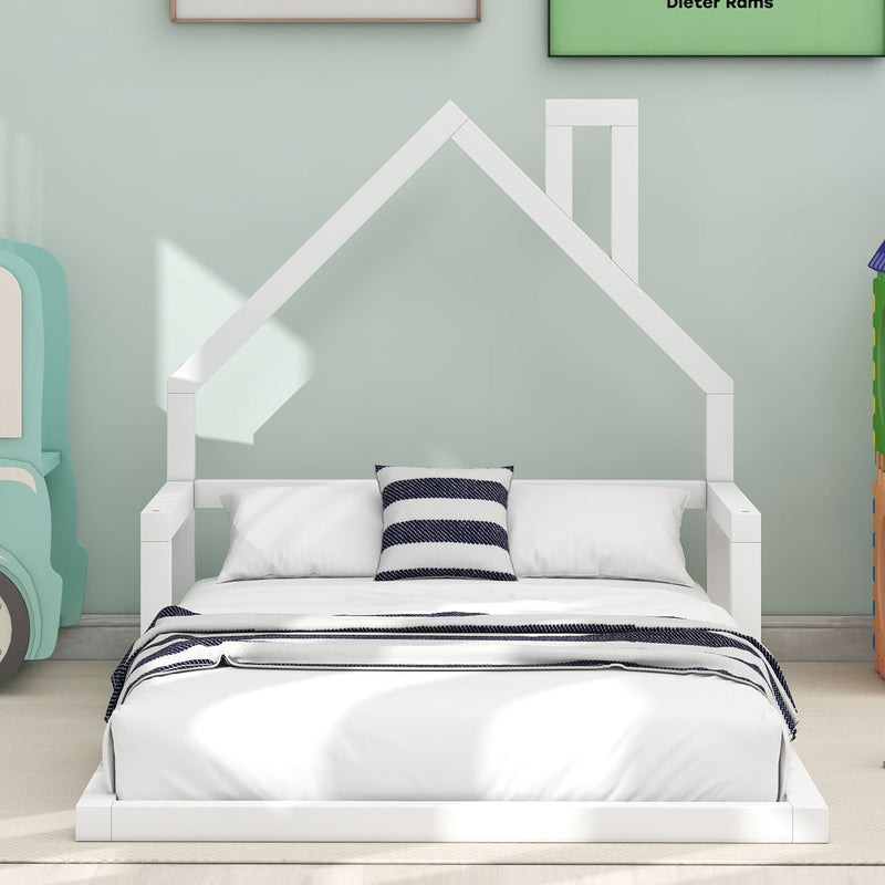 Floor Bed With House Shaped Headboard