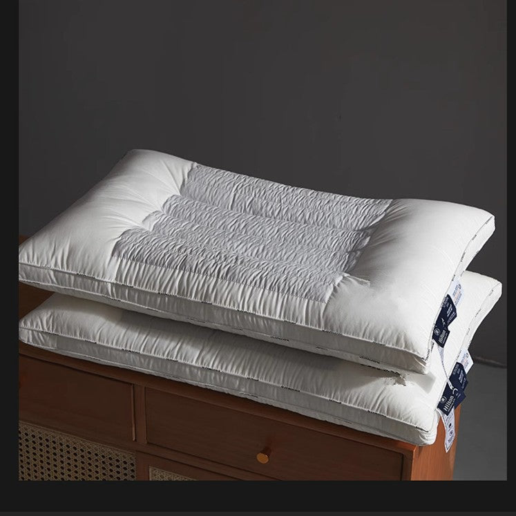 Hotel-Style Buckwheat Cervical Pillow – Pure Cotton Cover with Partition Design for Neck Support