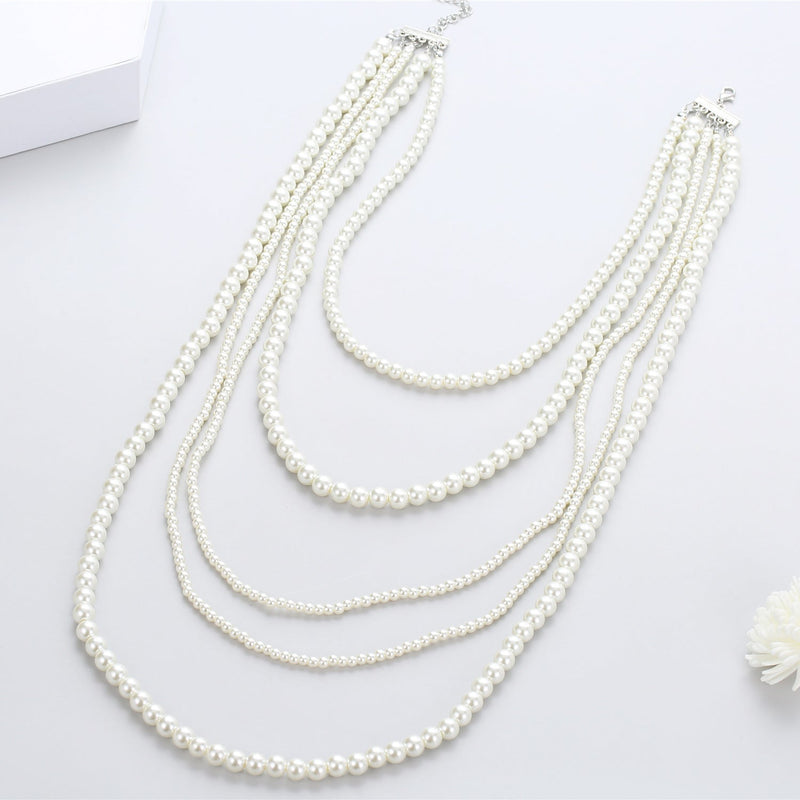 Imitation Pearl Necklace Long Size Beaded