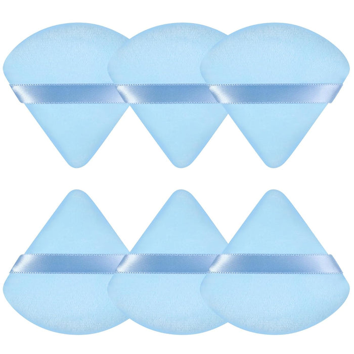 6 Pcs Powder Puff Face Soft Triangle Makeup Puff Velour Makeup Sponge Beauty Blender for Loose Powder (Black)