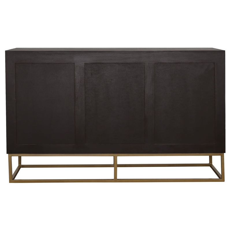 Zara 2-door 57-inch Wood Accent Storage Cabinet Black Walnut