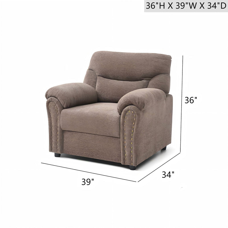 Hamilton - Chair With Hand Applied Nailhead Trim And Pillow Top Arm Cushions