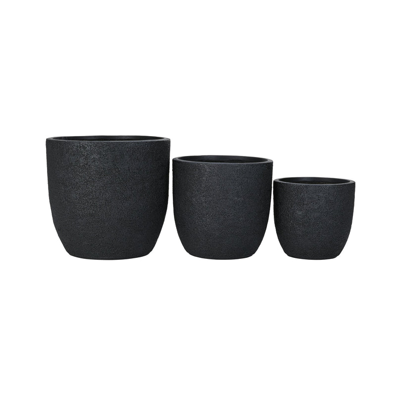 U_Style Lightweight Matte Textured MGO Flower Pot Set of 3