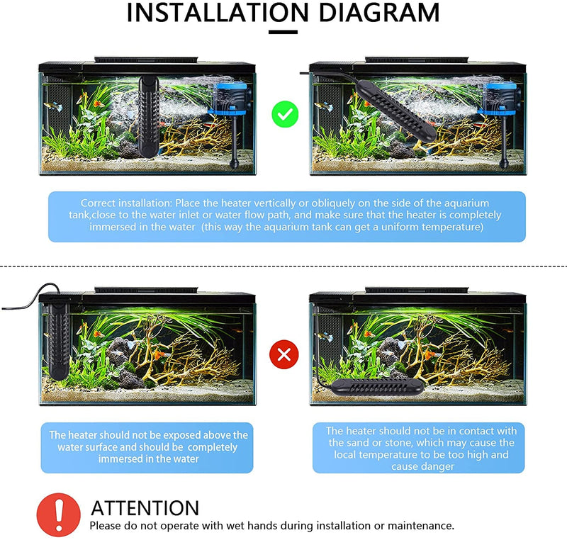 Submersible Aquarium Heater, 800W/1200W