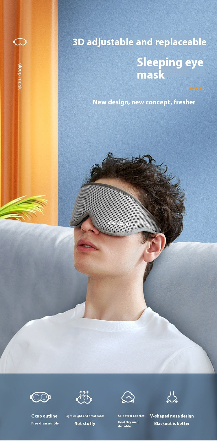 Memory Foam Sleep Eye Mask – Removable Blackout Design for Deep Rest
