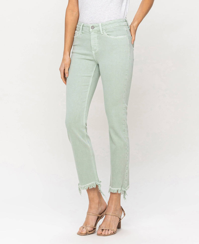 Mid Rise Crop Straight Jean  Veret