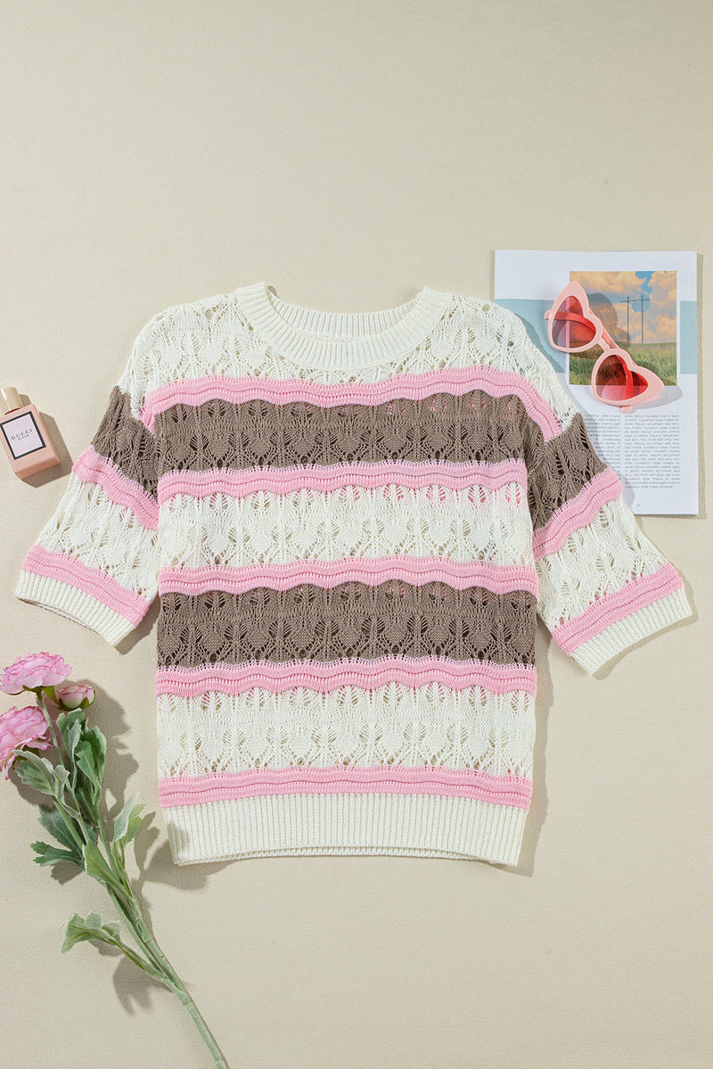 Leilani Crochet Half Sleeve Sweater
