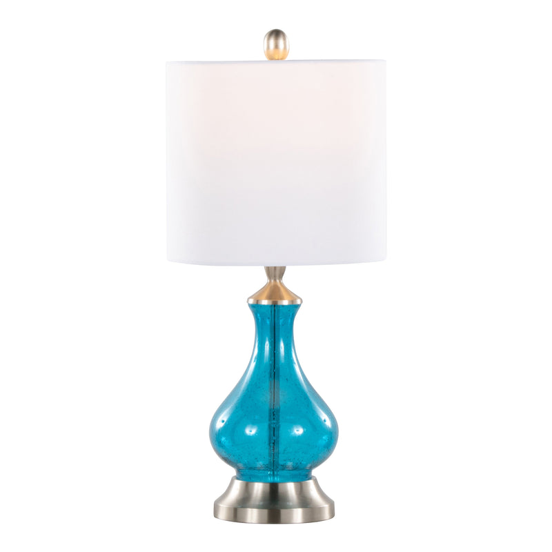 Jasmine 22" Seeded Glass Drum Shade Table Lamp