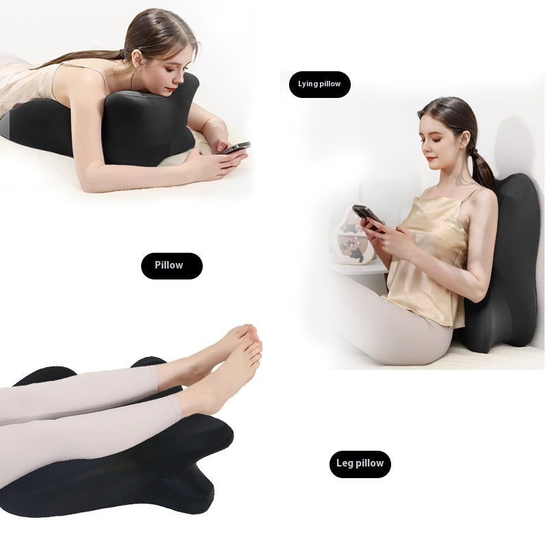 Stomach Sleeper Pillow with Phone Cutout – Bed Reading & Lounging Support Cushion