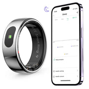 Smart Ring R08 Health and Sleep Monitor 5ATM Waterproof Sports Fitness Tracker with Charging Case for Xiaomi Samsung Phone