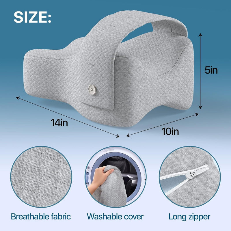 Memory Foam Knee Pillow for Side Sleepers – Leg Gap Support for Hip & Back Pain Relief