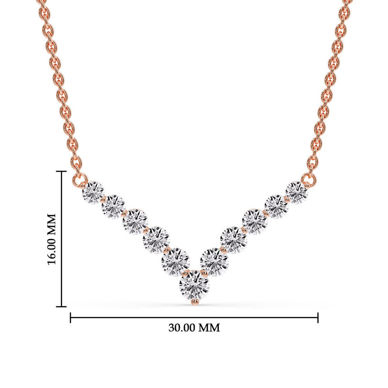 Round Graduated V-Necklace