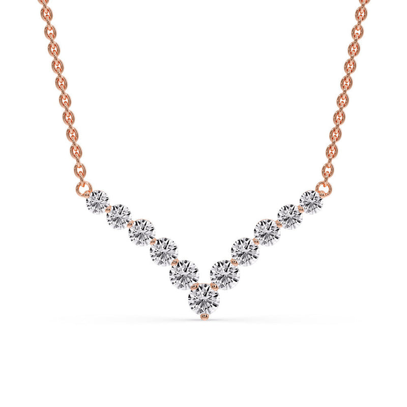 Round Graduated V-Necklace