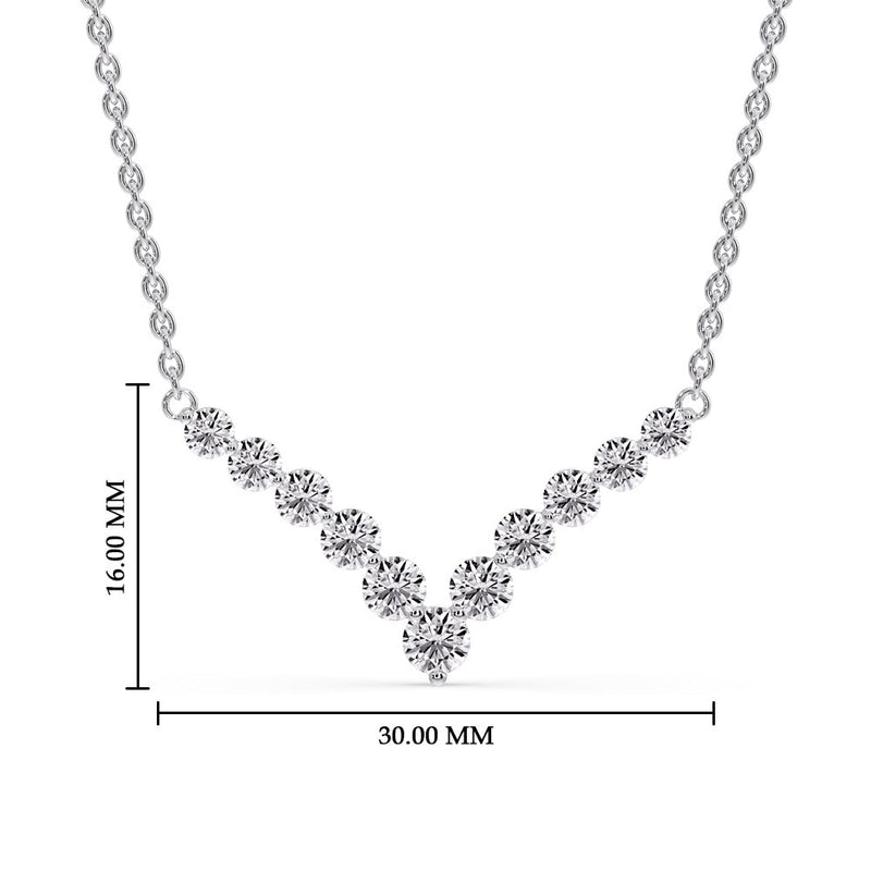 Round Graduated V-Necklace