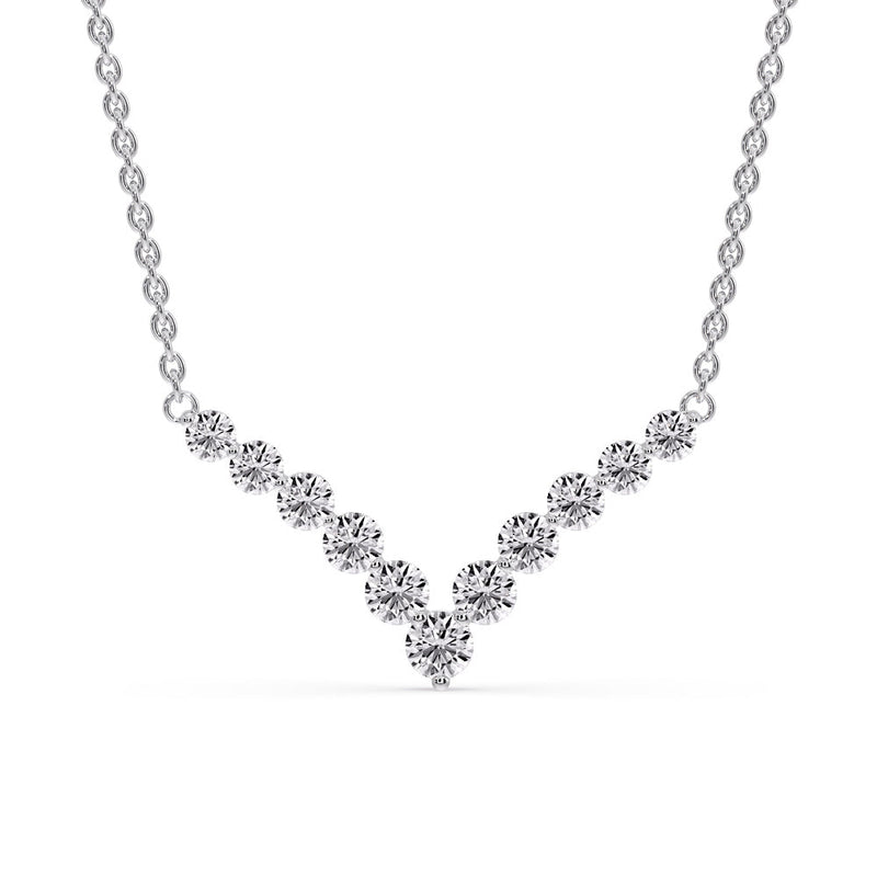 Round Graduated V-Necklace