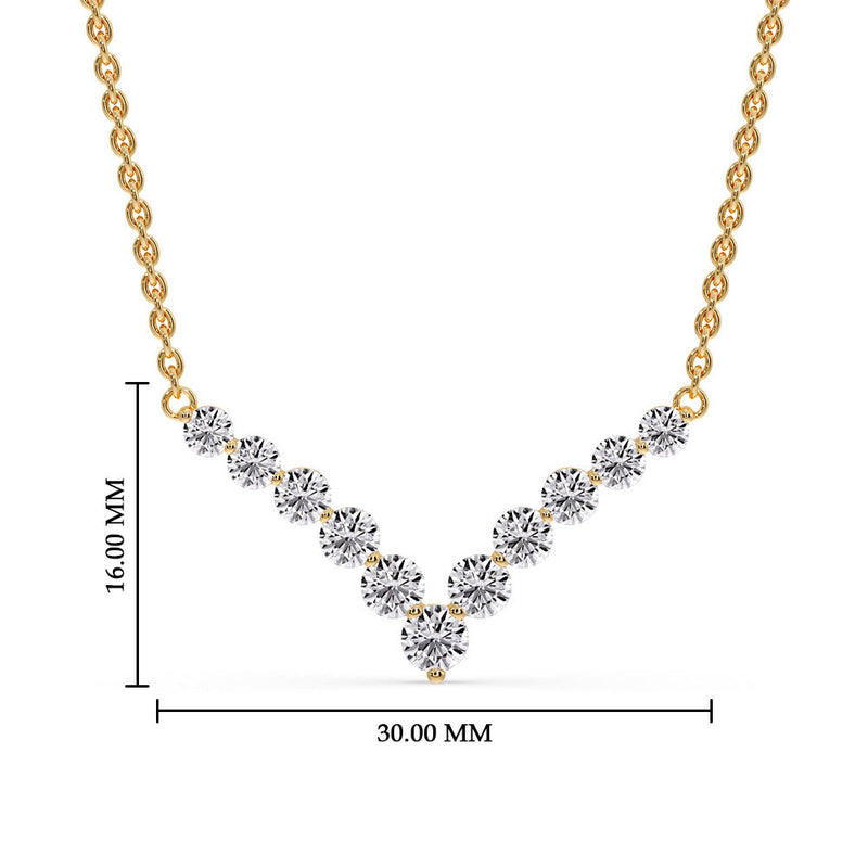 Round Graduated V-Necklace