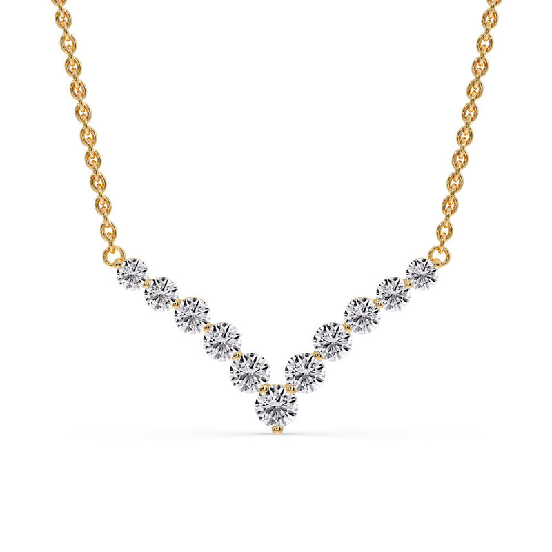 Round Graduated V-Necklace