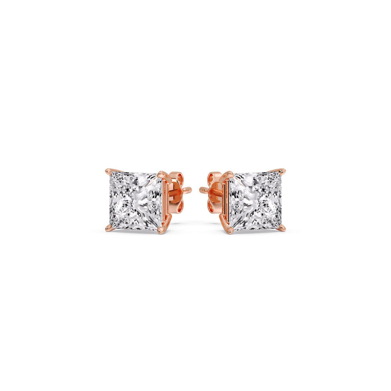 Princess-Cut Diamond Solitaire Stud Earrings (1 - 10ct | GIA & IGI Certified)