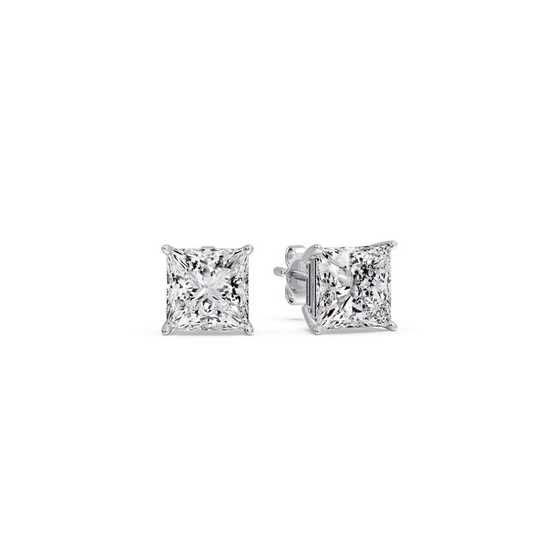 Princess-Cut Diamond Solitaire Stud Earrings (1 - 10ct | GIA & IGI Certified)