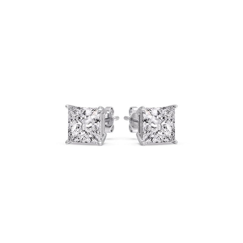 Princess-Cut Diamond Solitaire Stud Earrings (1 - 10ct | GIA & IGI Certified)