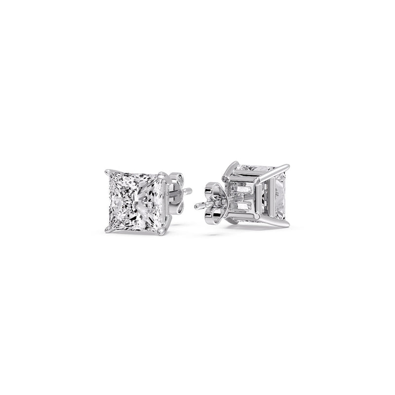 Princess-Cut Diamond Solitaire Stud Earrings (1 - 10ct | GIA & IGI Certified)
