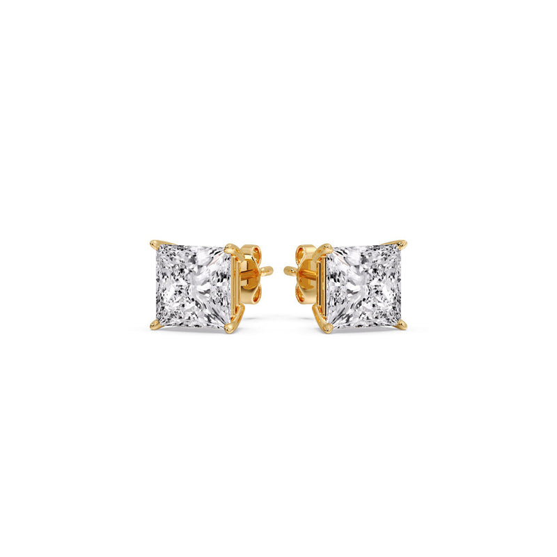 Princess-Cut Diamond Solitaire Stud Earrings (1 - 10ct | GIA & IGI Certified)