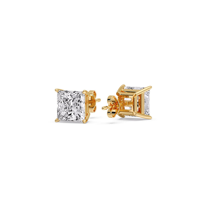 Princess-Cut Diamond Solitaire Stud Earrings (1 - 10ct | GIA & IGI Certified)