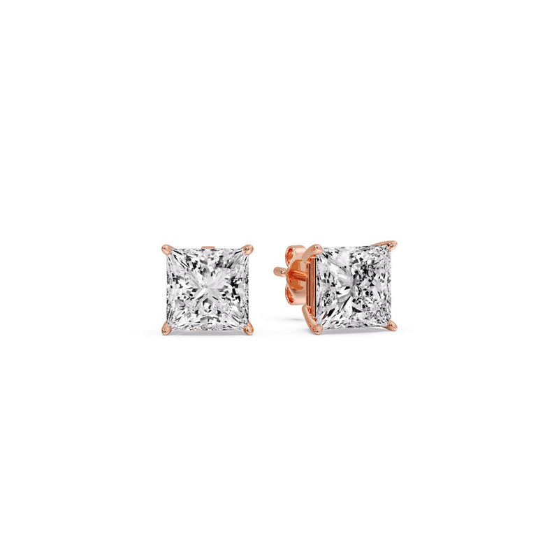 Princess-Cut Diamond Solitaire Stud Earrings (1 - 10ct | GIA & IGI Certified)