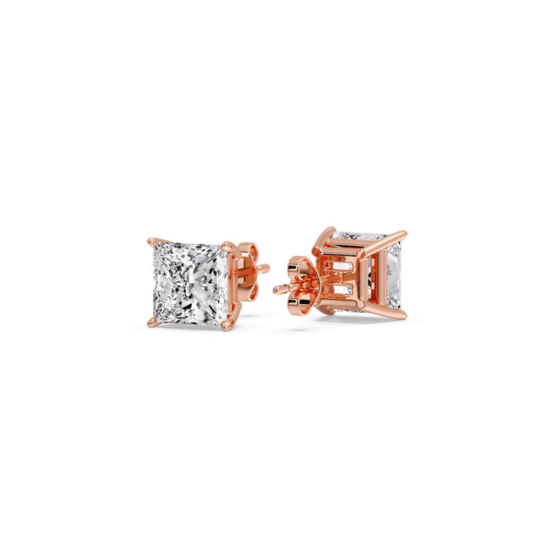 Princess-Cut Diamond Solitaire Stud Earrings (1 - 10ct | GIA & IGI Certified)