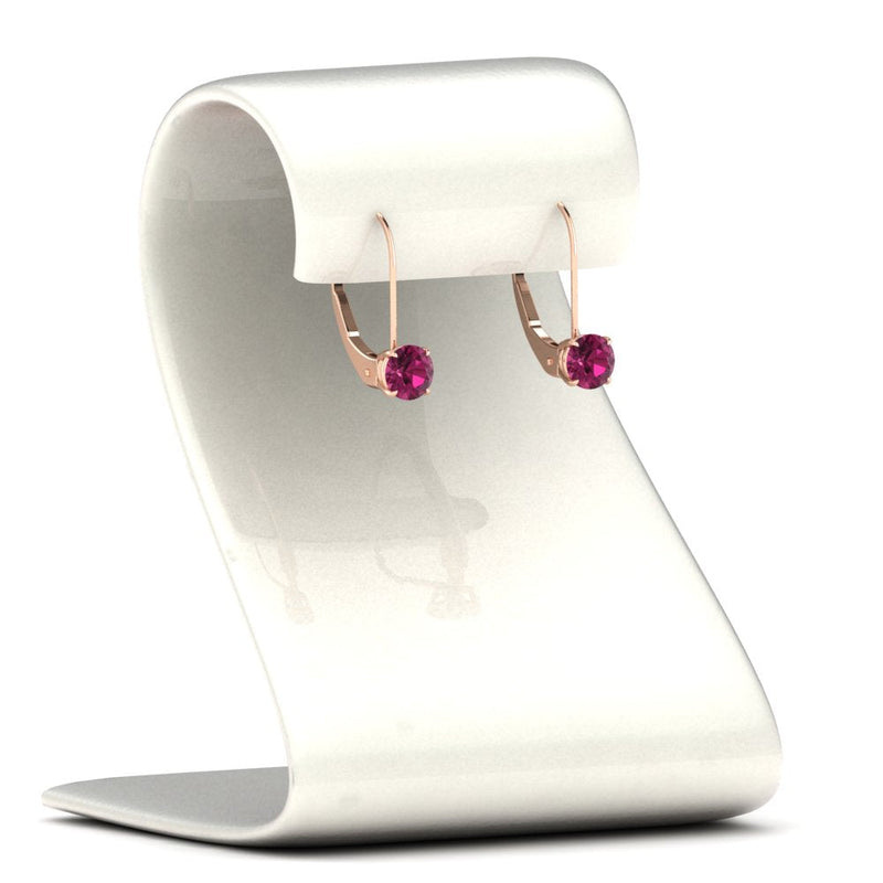 1 Carat Round Diamond Lever Back Earrings