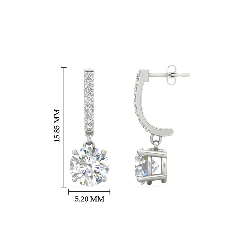 1 Carat Solitaire Diamond Drop Earrings