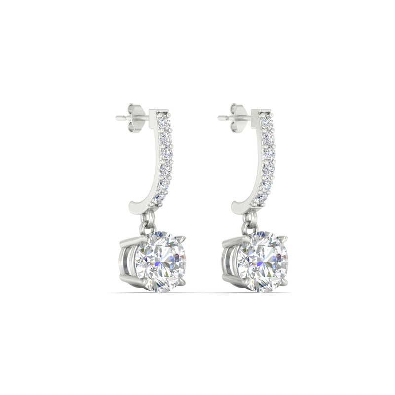 1 Carat Solitaire Diamond Drop Earrings