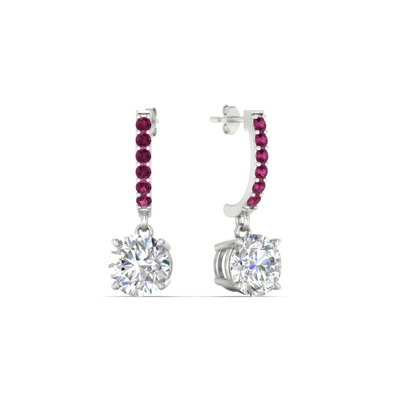 1 Carat Solitaire Diamond Drop Earrings