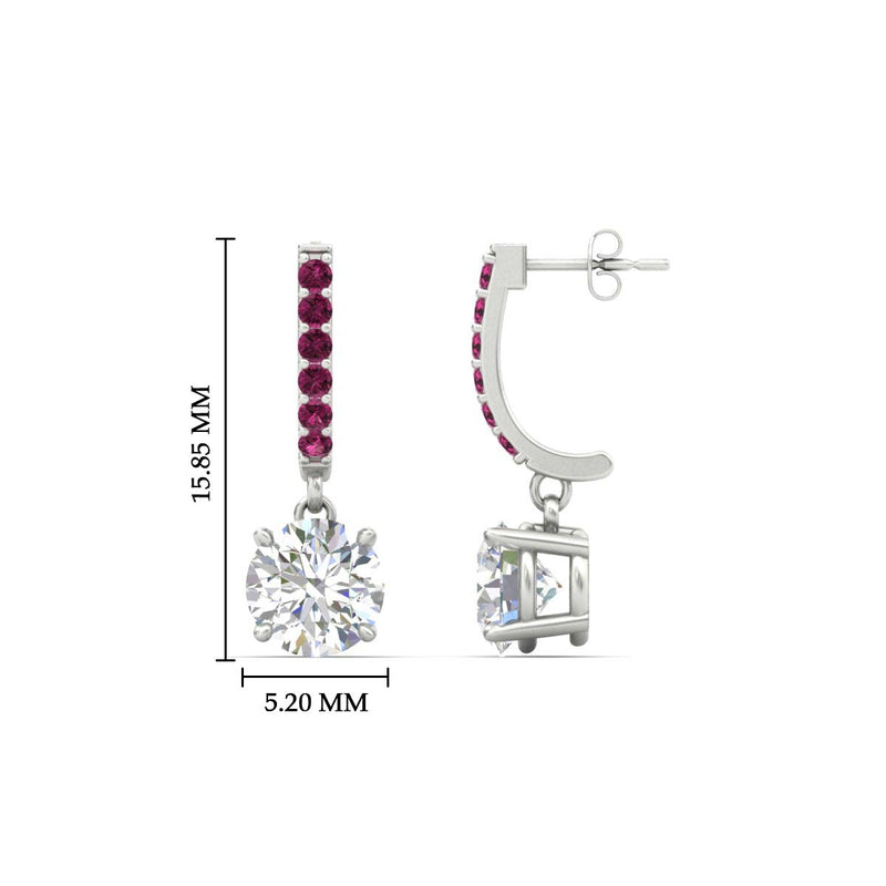 1 Carat Solitaire Diamond Drop Earrings