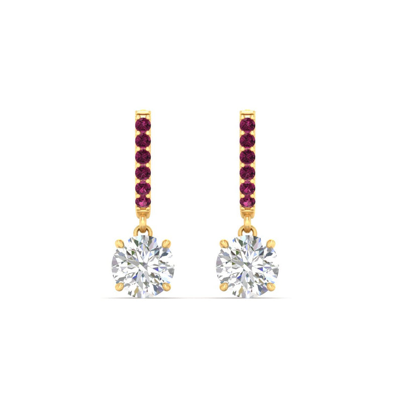 1 Carat Solitaire Diamond Drop Earrings