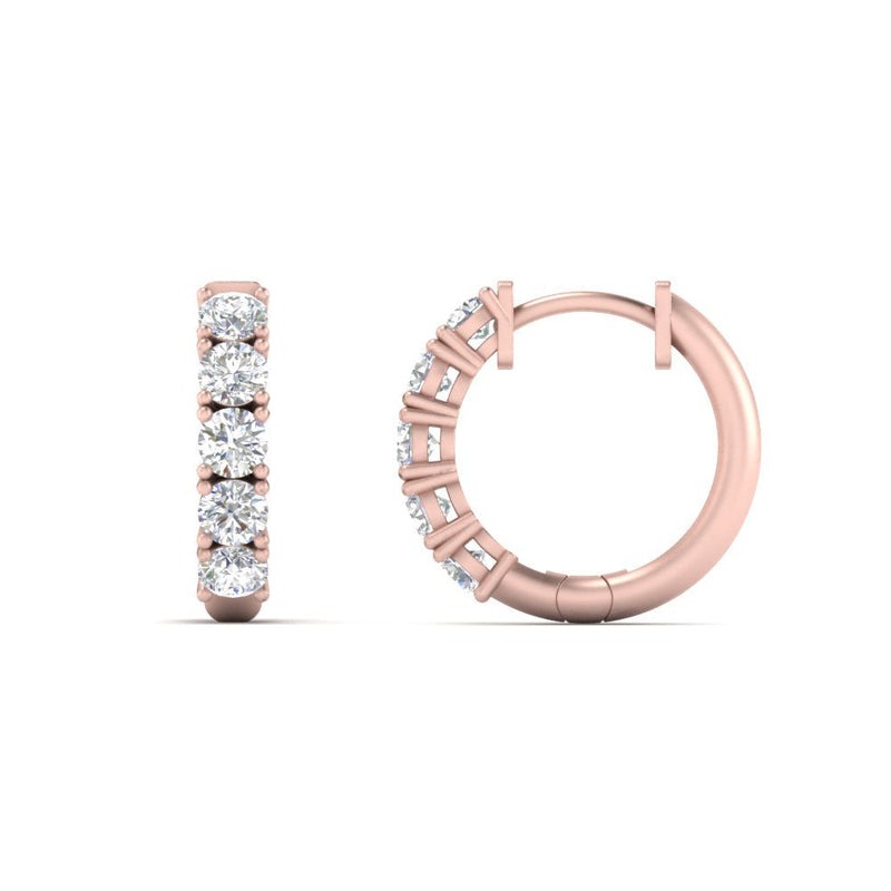1 Carat Sparkle Five Stone Hoop Earrings