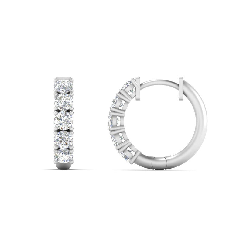 1 Carat Sparkle Five Stone Hoop Earrings