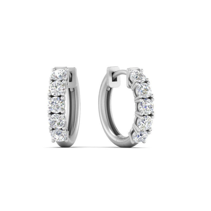 1 Carat Sparkle Five Stone Hoop Earrings