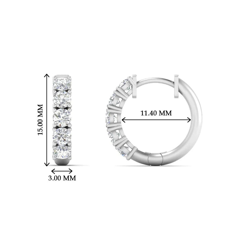 1 Carat Sparkle Five Stone Hoop Earrings