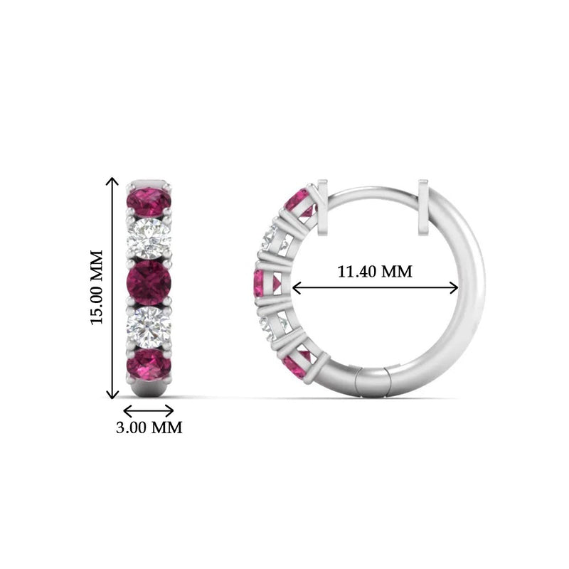 1 Carat Sparkle Five Stone Hoop Earrings