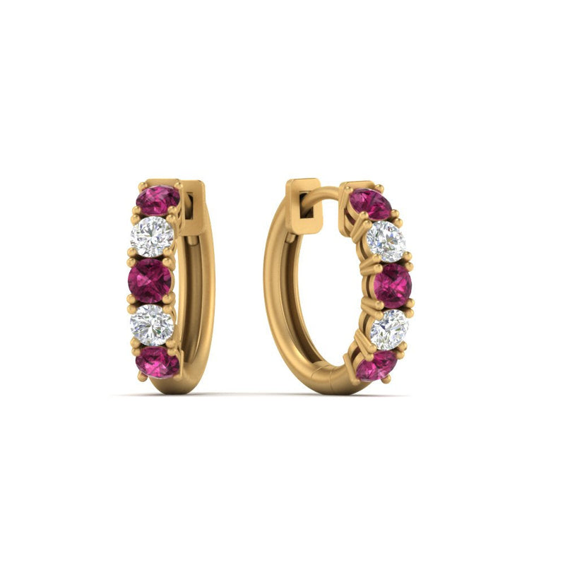 1 Carat Sparkle Five Stone Hoop Earrings
